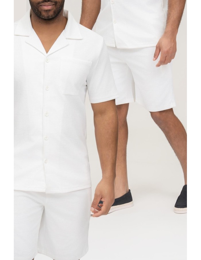 ENSEMBLE CHEMISE & SHORT BLANC - HOMME