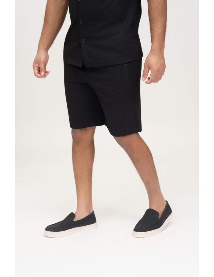 ENSEMBLE CHEMISE & SHORT NOIR - HOMME