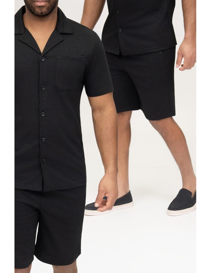 ENSEMBLE CHEMISE & SHORT NOIR - HOMME