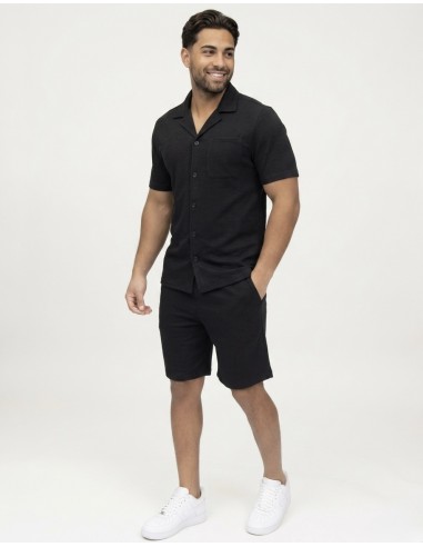 ENSEMBLE CHEMISE & SHORT NOIR - HOMME