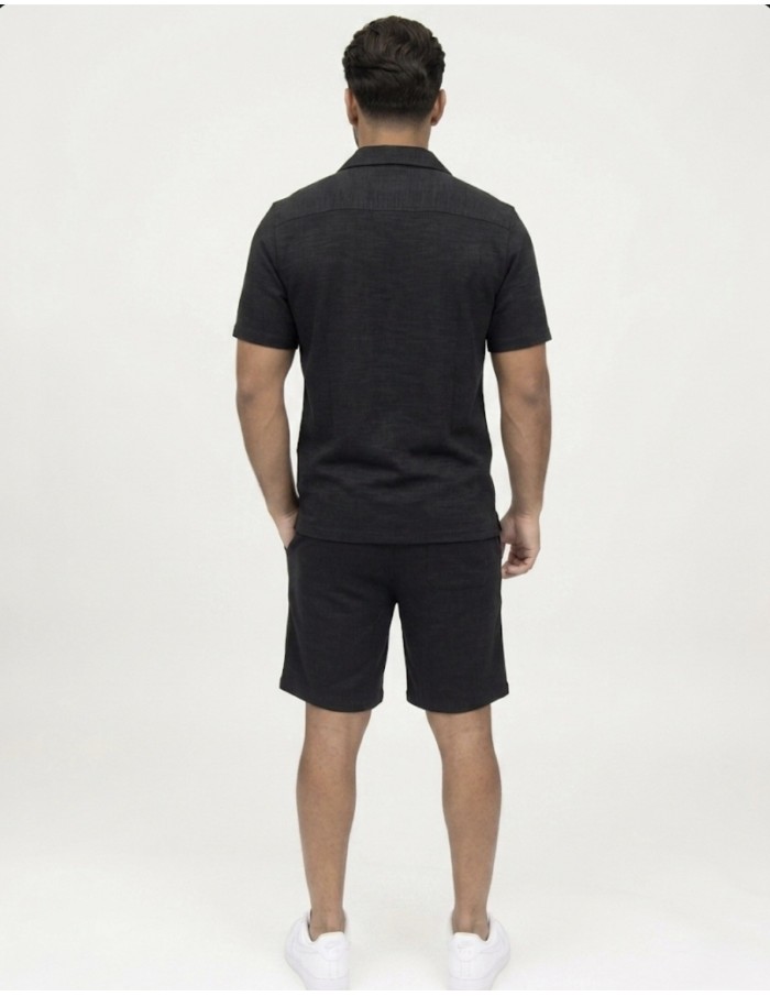 ENSEMBLE CHEMISE & SHORT NOIR - HOMME