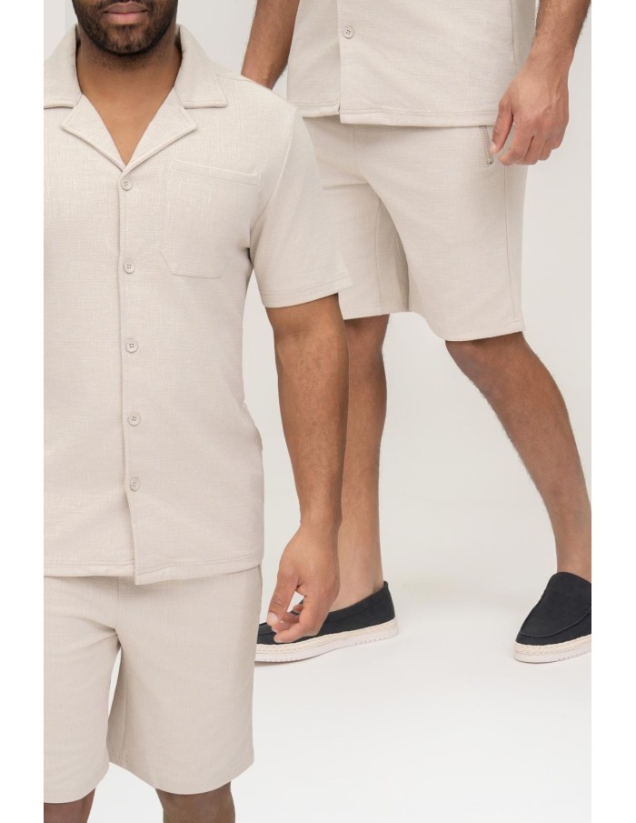 ENSEMBLE CHEMISE & SHORT BEIGE - HOMME