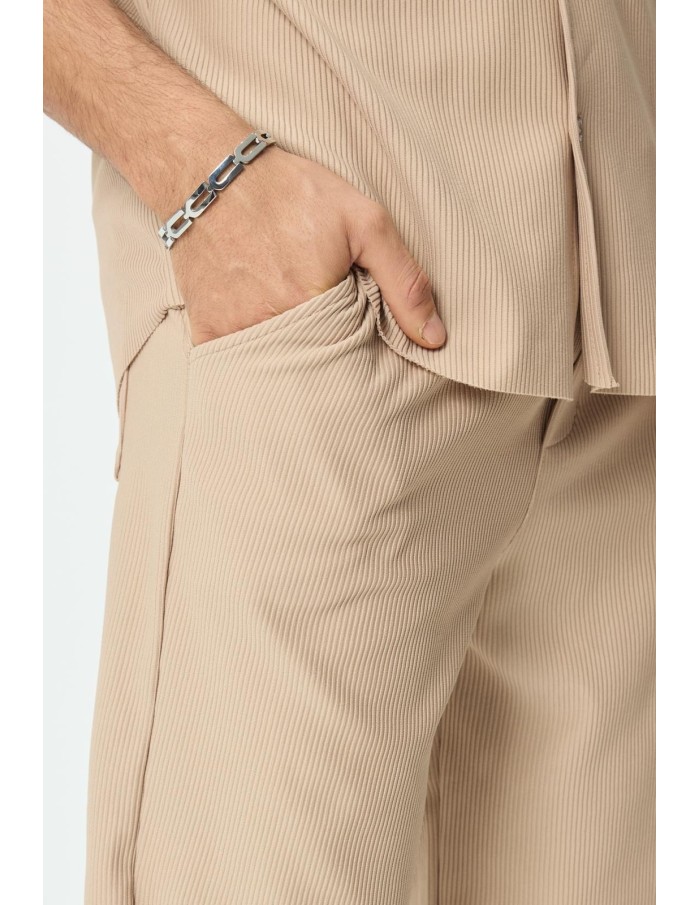 Ensemble noir chemise et short homme uni plissé – Style décontracté et moderne