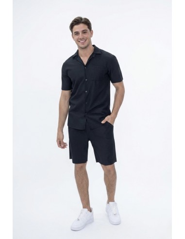 Ensemble uni plissé chemise et short...