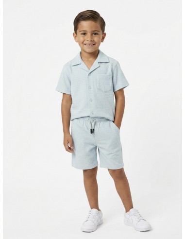 ENSEMBLE TEXTURÉ BLEU CIEL CHEMISE +...