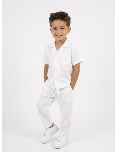ENSEMBLE CHEMISE + PANTALON BLANC -...