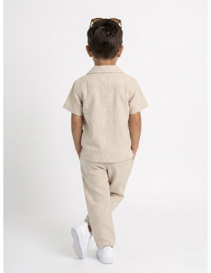 ENSEMBLE CHEMISE + PANTALON BEIGE - GARÇON