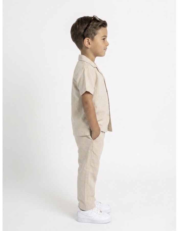 ENSEMBLE CHEMISE + PANTALON BEIGE - GARÇON