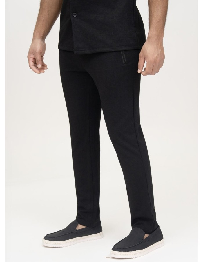 ENSEMBLE CHEMISE + PANTALON TEXTURÉ NOIR  - HOMME