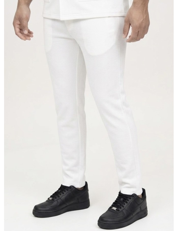 ENSEMBLE CHEMISE + PANTALON TEXTURÉ BLANC  - HOMME