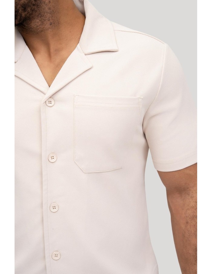 ENSEMBLE CHEMISE + PANTALON TEXTURÉ BEIGE - HOMME