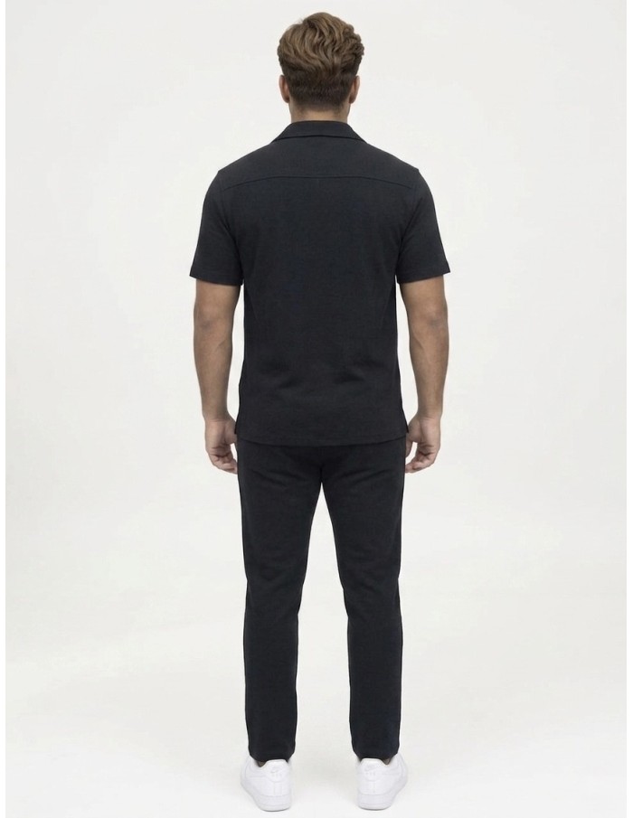 ENSEMBLE CHEMISE + PANTALON TEXTURÉ NOIR - HOMME