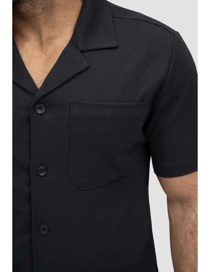 ENSEMBLE CHEMISE + PANTALON TEXTURÉ NOIR - HOMME