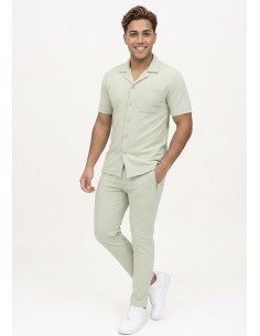 ensemble chemise pantalon vert sauge