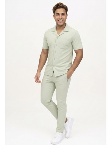 ensemble chemise pantalon vert sauge