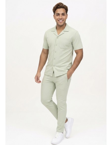 ensemble chemise pantalon vert sauge