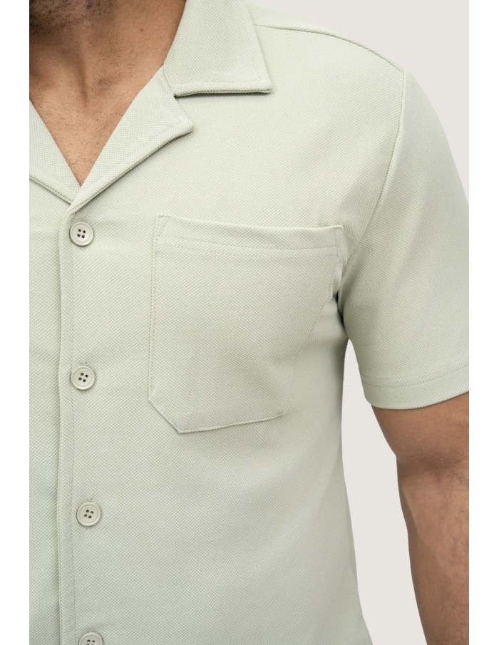 ENSEMBLE CHEMISE + PANTALON TEXTURÉ VERT SAUGE - HOMME