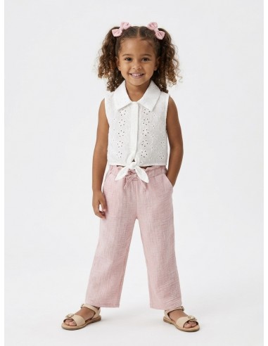 ENSEMBLE TOP + PANTALON ROSE POUDRÉ–...