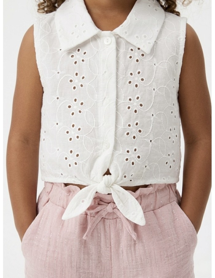 ENSEMBLE TOP + PANTALON ROSE POUDRÉ– FILLE