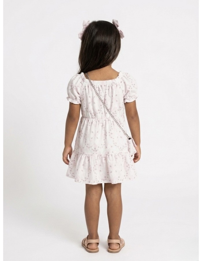 ROBE + SAC ASSORTI MOTIFS FLORAUX ROSE ET BLANCHE - FILLE