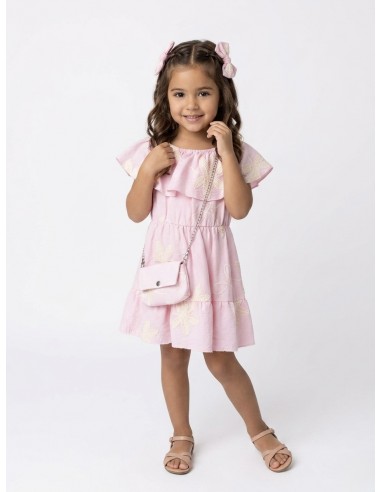 ROBE À VOLANTS BRODÉ + SAC ASSORTI...