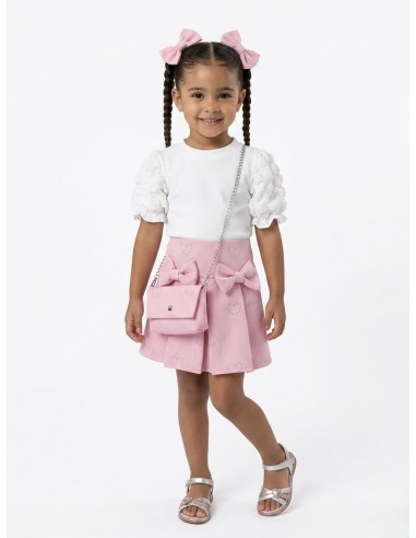 ROBE À STRASS + SAC ASSORTI ROSE - FILLE