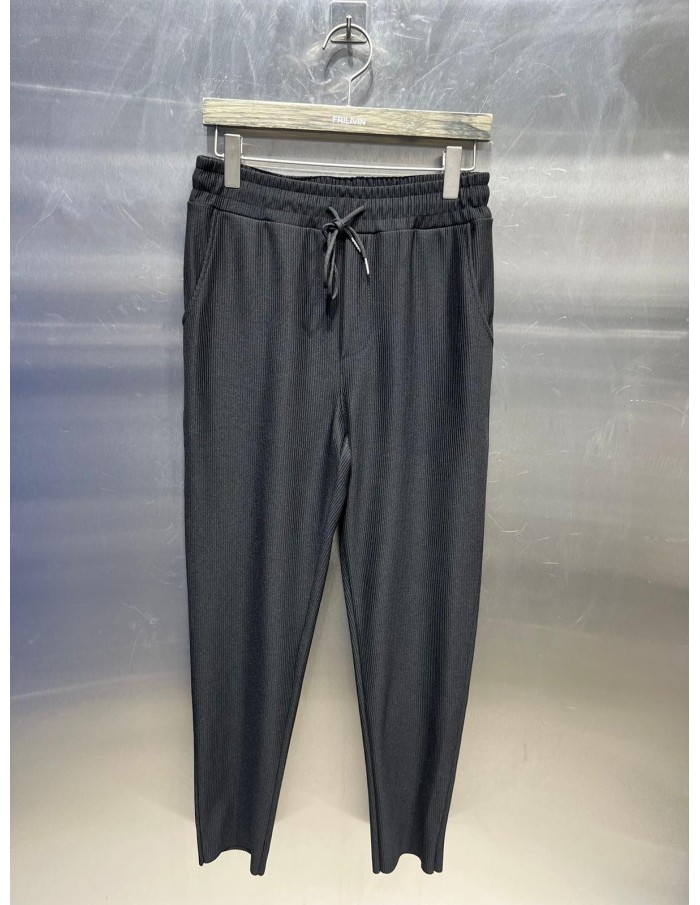 ENSEMBLE CHEMISE + PANTALON PLISSÉ NOIR  - HOMME