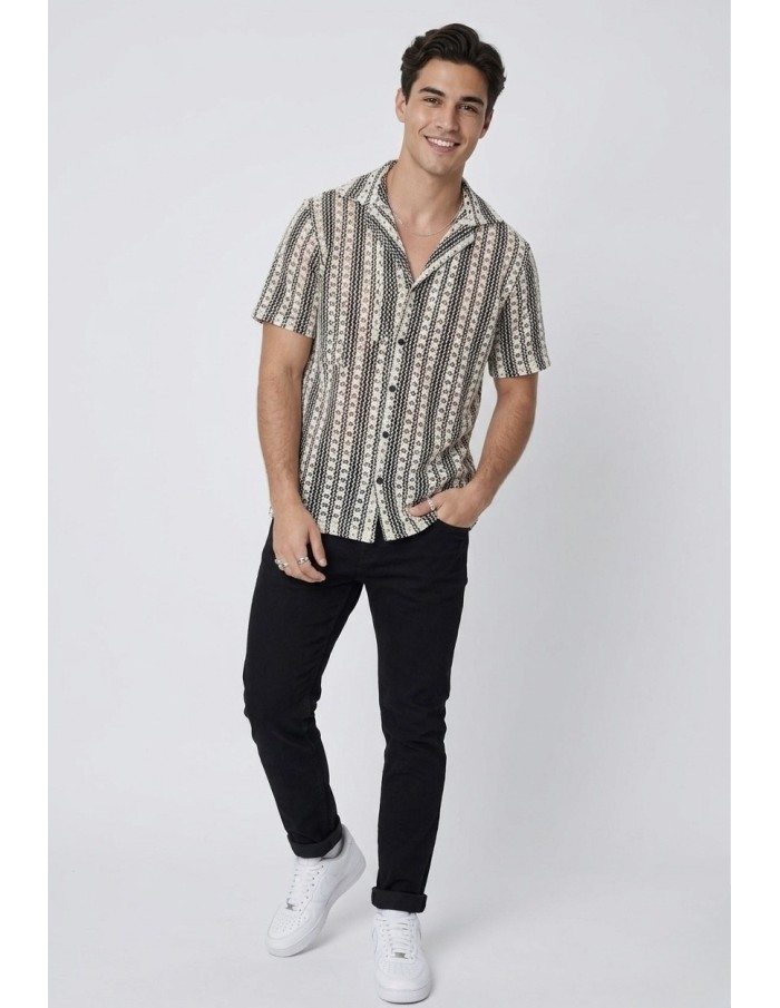 GILET CHEMISE IMPRIMÉ – HOMME