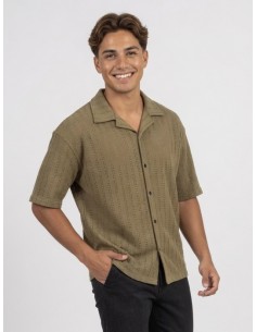 GILET CHEMISE UNI KAKI– HOMME