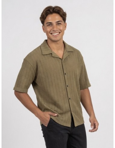 GILET CHEMISE UNI KAKI– HOMME