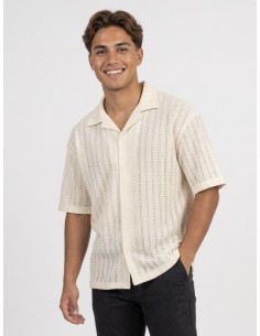 GILET CHEMISE UNI ÉCRU – HOMME