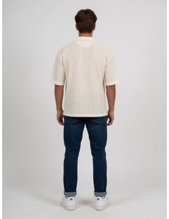 GILET CHEMISE UNI ÉCRU – HOMME