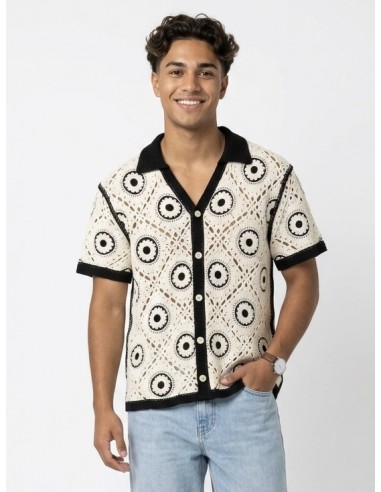 GILET CHEMISE ÉCRU & MOTIFS NOIRS –...