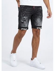 SHORT JEAN ICON NOIR DÉLAVÉ...