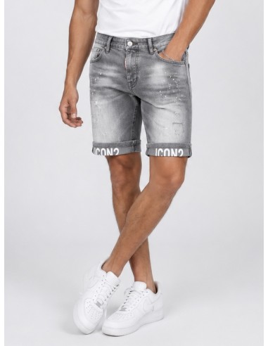 SHORT JEAN ICON GRIS DÉLAVÉ - HOMME