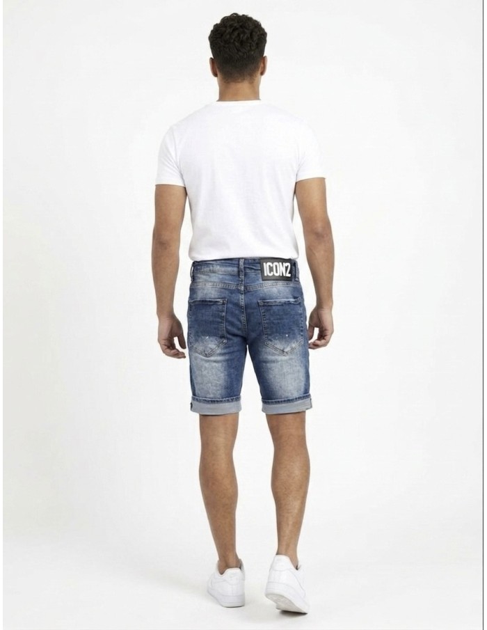 SHORT JEAN ICON BLEU DÉLAVÉ - HOMME