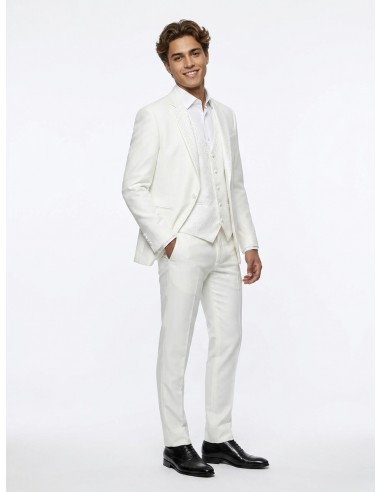 Costume 3 pièces blanc  - homme