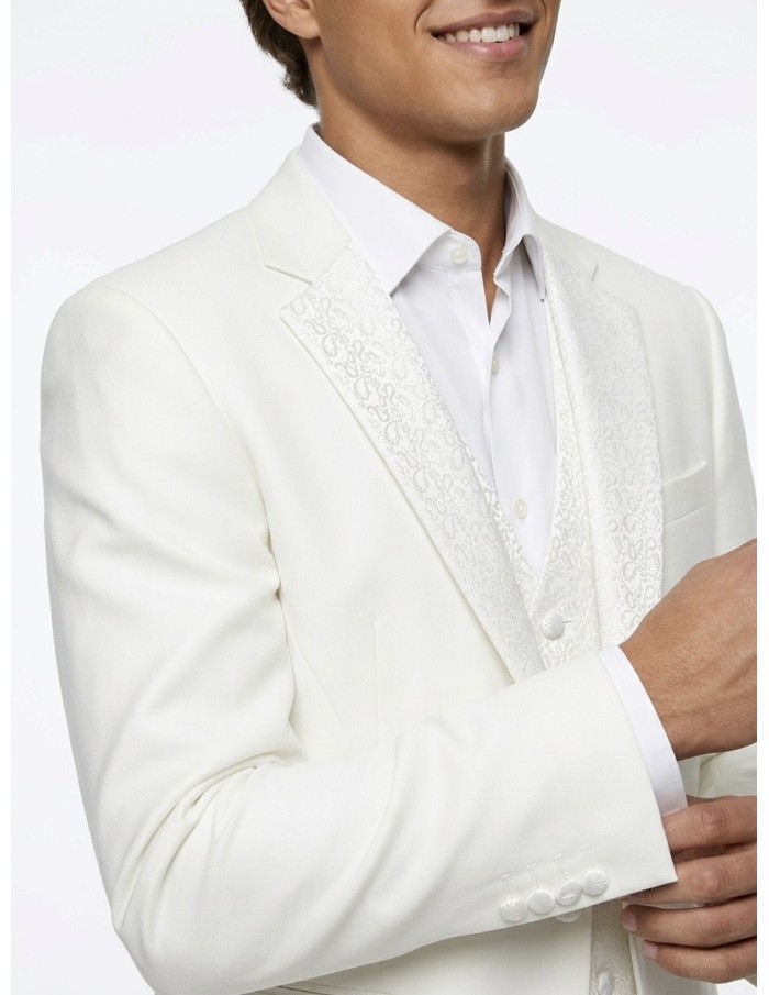 Costume 3 pièces blanc  - homme