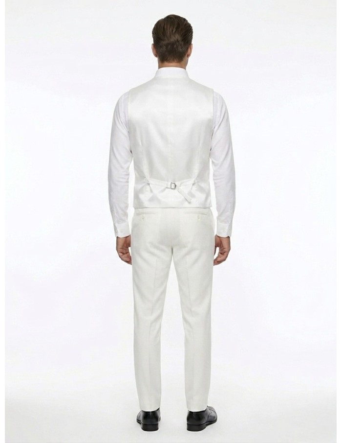 Costume 3 pièces blanc  - homme