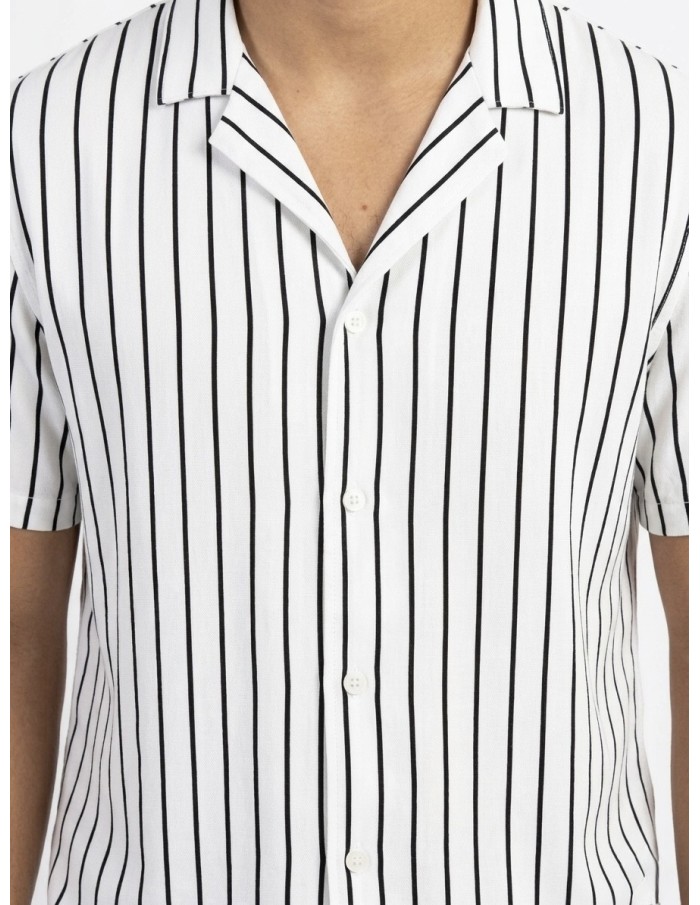 CHEMISE RAYÉE BLANCHE & RAYURES NOIRES – HOMME