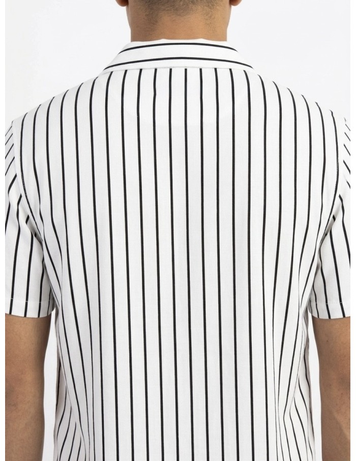 CHEMISE RAYÉE BLANCHE & RAYURES NOIRES – HOMME