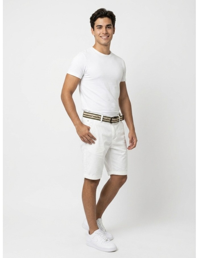 SHORT BLANC ET CEINTURE TRESSÉE  - HOMME