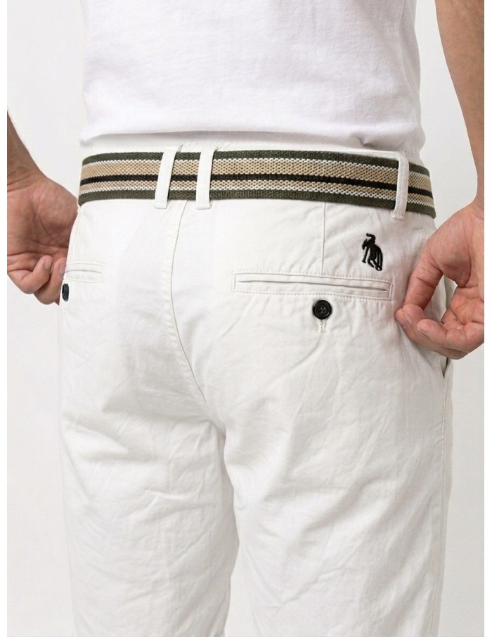 SHORT BLANC ET CEINTURE TRESSÉE  - HOMME