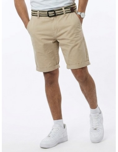 SHORT BEIGE ET CEINTURE TRESSÉE  - HOMME