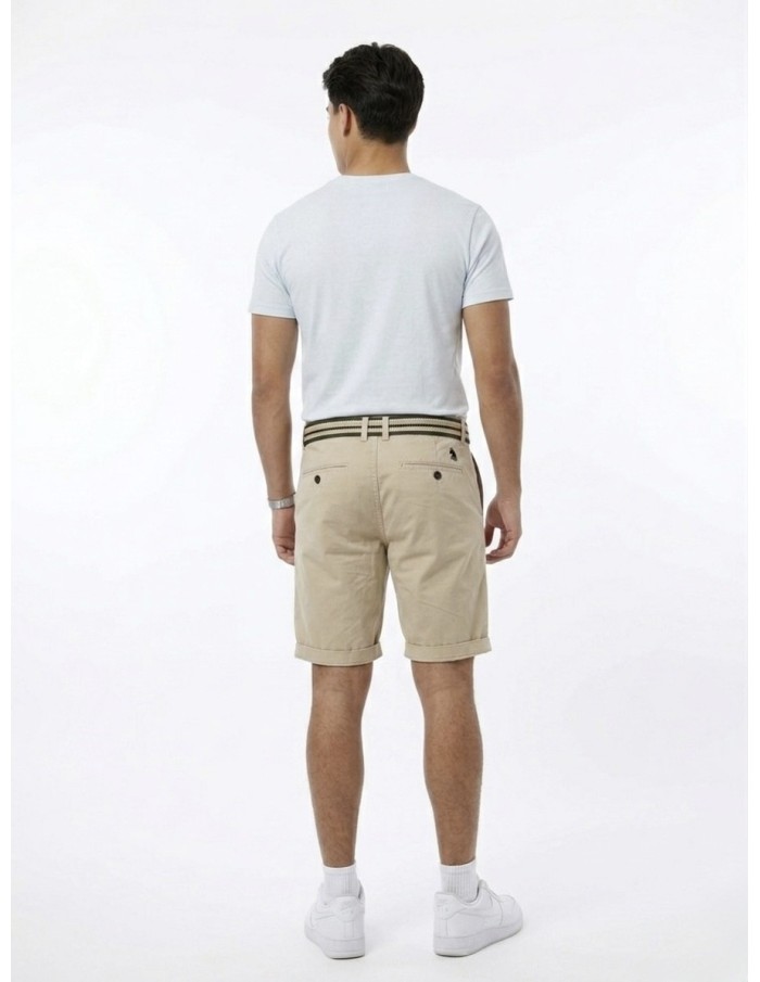 SHORT BEIGE ET CEINTURE TRESSÉE  - HOMME