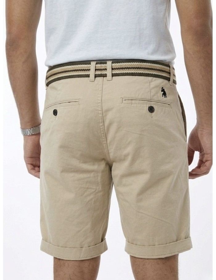 SHORT BEIGE ET CEINTURE TRESSÉE  - HOMME