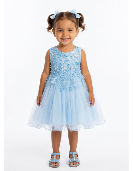 Robe ceremonie fête bleu ciel