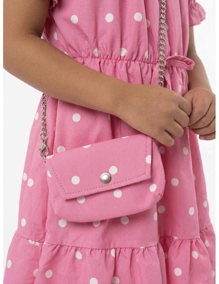 ROBE À POIS + SAC ASSORTI ROSE - FILLE