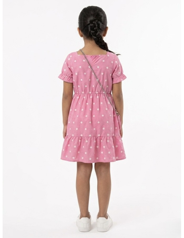 ROBE À POIS + SAC ASSORTI ROSE - FILLE