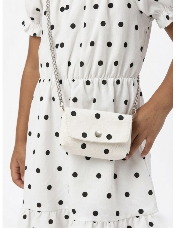ROBE À POIS + SAC ASSORTI BLANCHE - FILLE